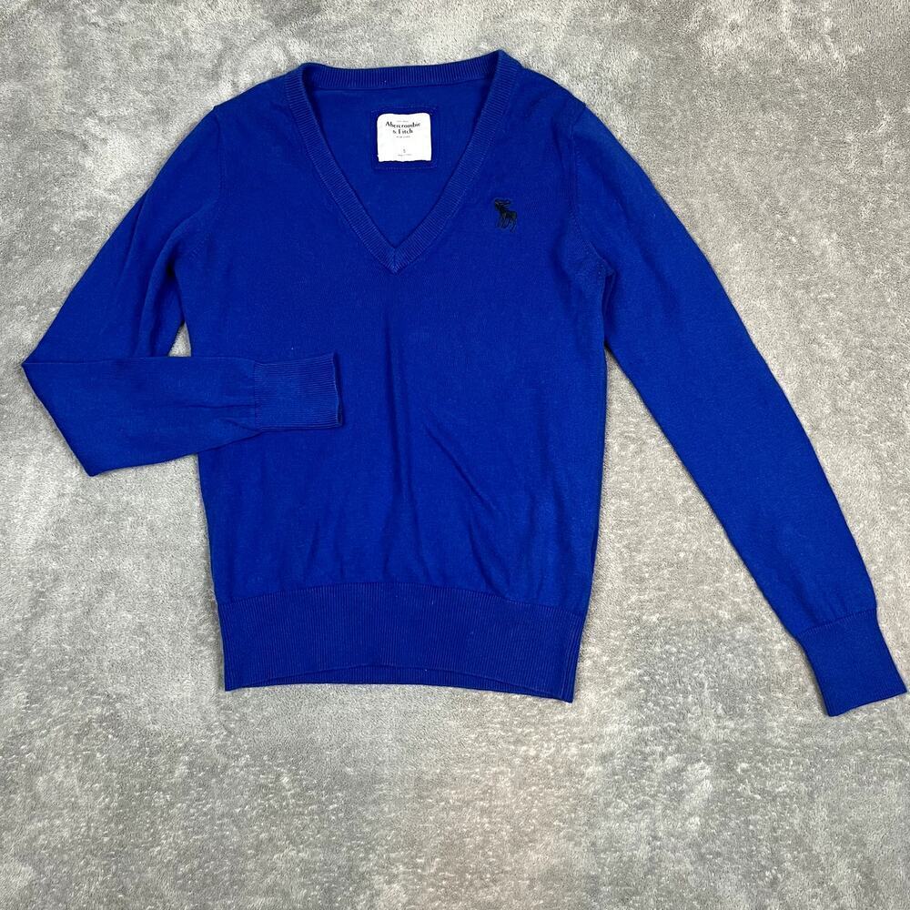 Abercrombie and Fitch Long Sleeve V Neck Navy Sweater‎ Cashmere Blend Womens S